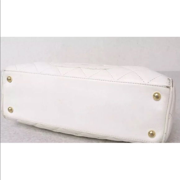 Chanel Mini White Quilted Caviar CC Tote Bag - Picture 3 of 8
